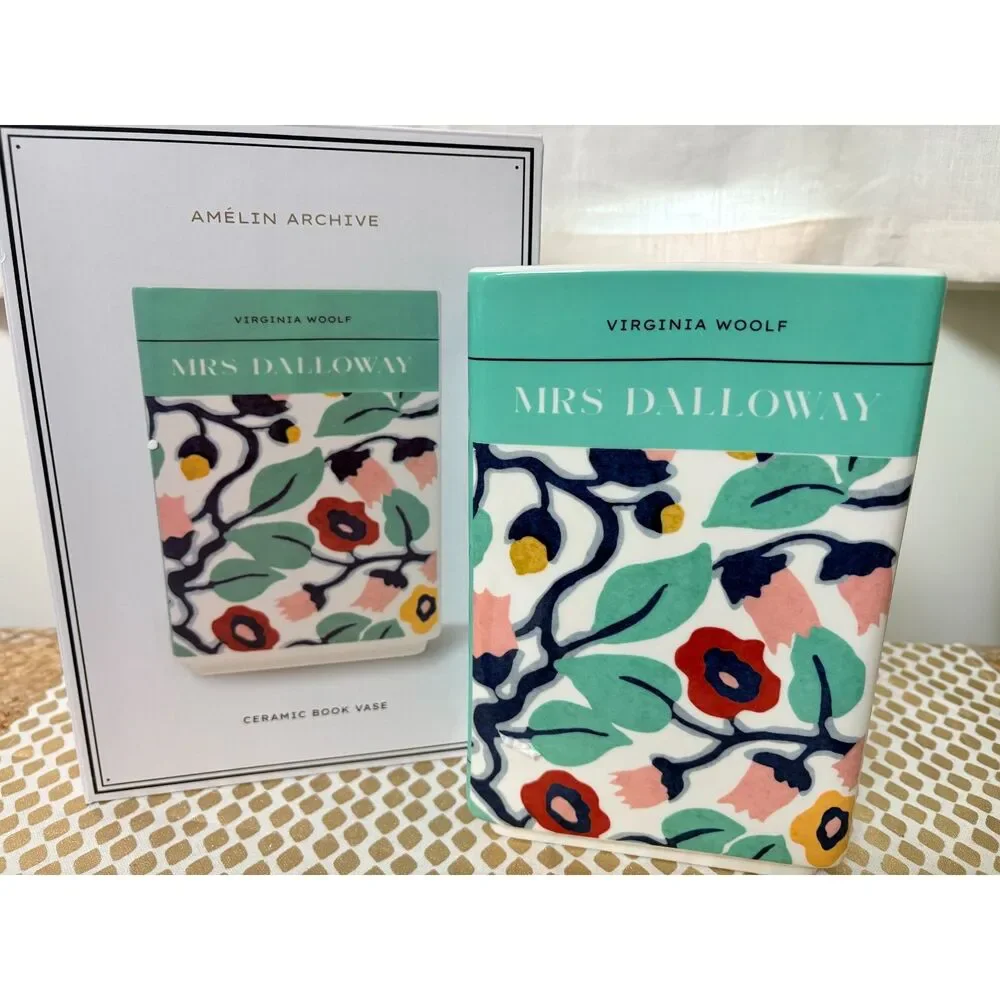 Amélin Archive Ceramic Book Vase Mrs Dalloway Virginia Woolf Floral Gift NEW